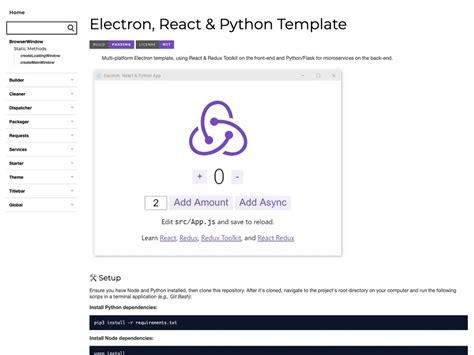 electron with python backend|Combine Electron and Python with this code template.